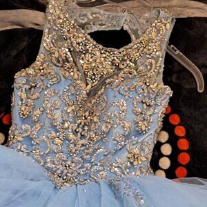 MoriLee  Quinceañera Dress ball gown color blue/ silver  skyblue long puffy dres